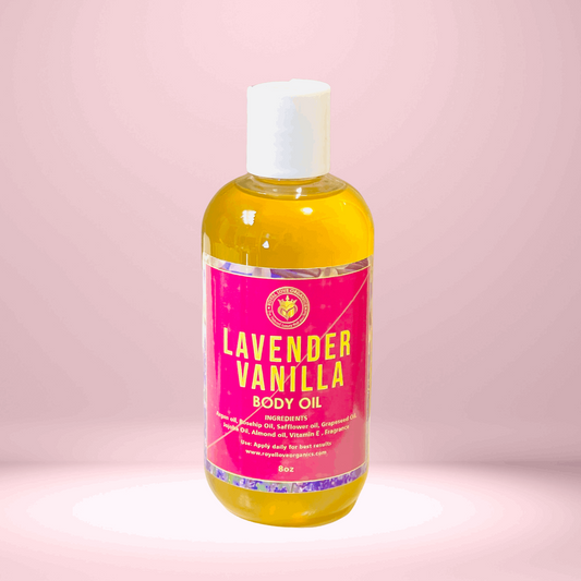 Lavender Vanilla Body oil | Body Oil | All Natural, anti-aging, beauty, body oil, camellia oil, clear skin, cosmetics, daily routine, dry skin, evens skin tone, glowing skin, hydrates skin, hyperpigmentation, lavendeervanillabodyoil, moisturizing, organic bodyoil, rosehip oil, summer ready skin | Royal Love Organics