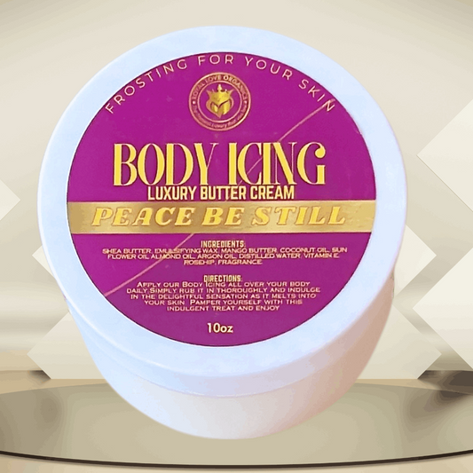 PEACE BE STILL BODY ICING BUTTER CREAM | Organic Body Butter | All Natural, anti-aging, beauty, bodycream, daily routine, dry skin, moisturizer, organic, organic skincare, skincare, vegan | Royal Love Organics