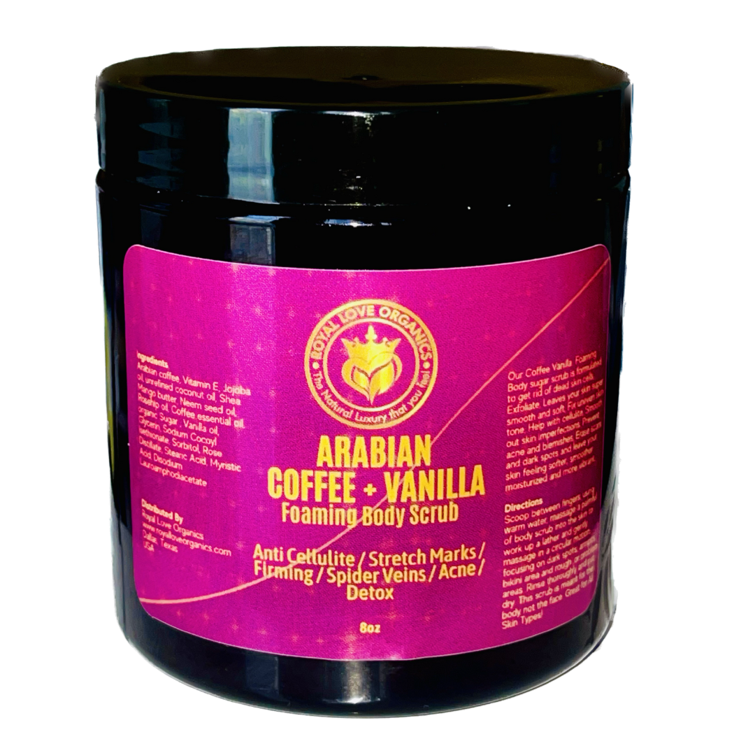 ARABIAN  COFFEE + VANILLA BODY FOAMING SCRUB- For Anti Cellulite / Stretch Marks / Spider Veins / Detox